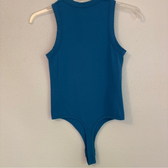 Happily Grey Women's Sleeveless Ribbed Crew Neck Bodysuit Teal Size M/L - Picture 2 of 13